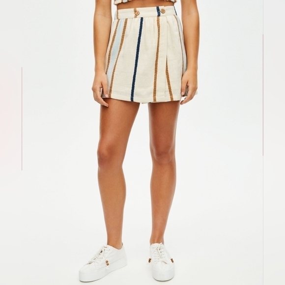 Pull&Bear Dresses & Skirts - Pull&Bear Pacific Republic 100% Cotton Stripe Lined Skirt Women's Medium M EUC